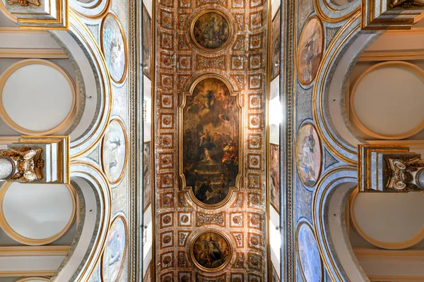 Sorrento Italia August 2021 Interiorul Intricat Bazilicii Sant Antonino Din — Fotografie, imagine de stoc
