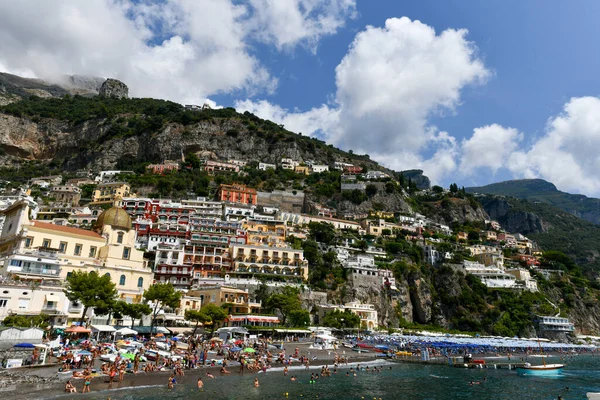 Positano Italy Aug 2021 Panoramic View Positano Beach Amalfi Coast — 스톡 사진