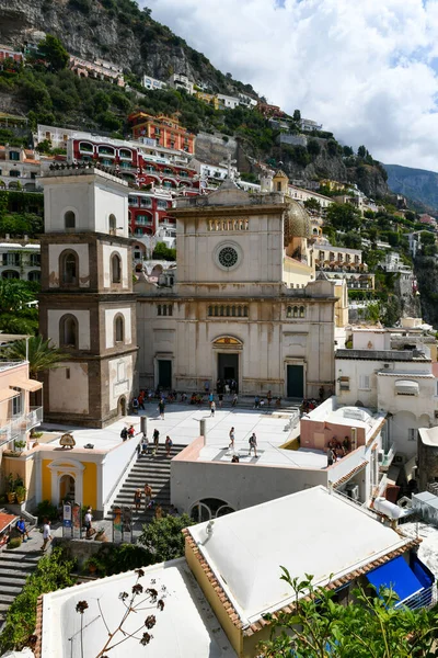 Positano Italy Aug 2021 Exterior View Church Saint Mary Assumption — Stock Photo, Image