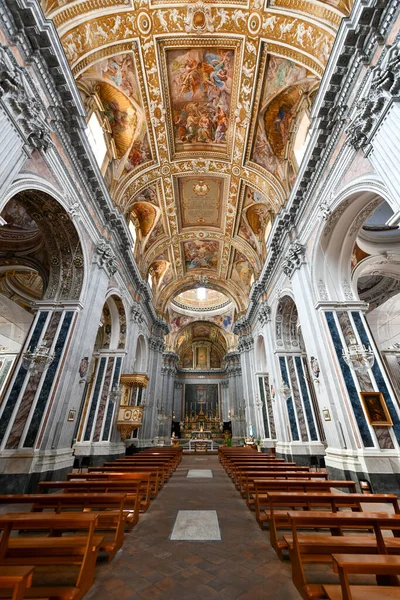 Nápoles Italia 2021 Majestuosa Bóveda Basílica Santa Maria Degli Angeli —  Fotos de Stock