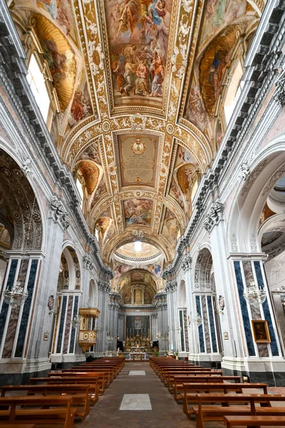 Nápoles Italia 2021 Majestuosa Bóveda Basílica Santa Maria Degli Angeli —  Fotos de Stock