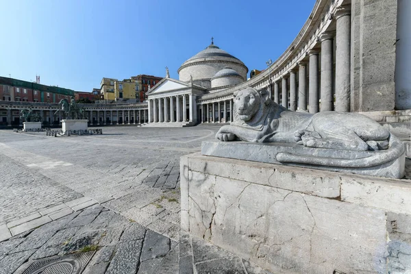 Utsikt Över Basilica Reale Pontificia San Francesco Paola Kyrkan Piazza — Stockfoto