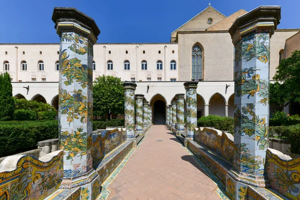 Kloster Santa Chiara Fyra Monumentala Kloster Neapel Som Tillhör Klostret — Stockfoto
