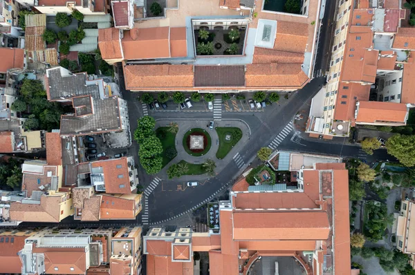 Flygfoto Över Plaza Sant Antonino Sorrento Italien Sommardag — Stockfoto