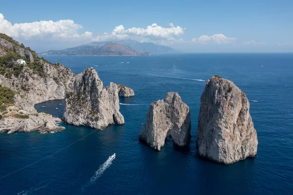 Ilha Capri Belo Dia Verão Longo Costa Amalfitana Itália — Fotografia de Stock