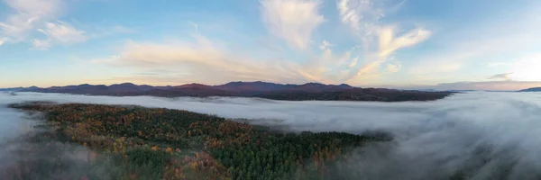 Vista Panorâmica Pico Folhagem Outono Stowe Vermont — Fotografia de Stock