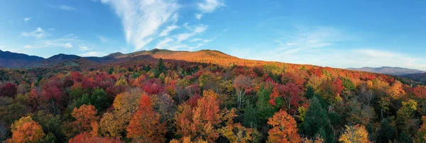 Panoramic View Peak Fall Foliage Smugglers Notch Vermont — Stock Photo, Image