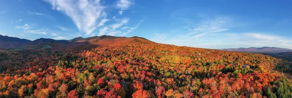 Panoramic View Peak Fall Foliage Smugglers Notch Vermont — Stock Photo, Image