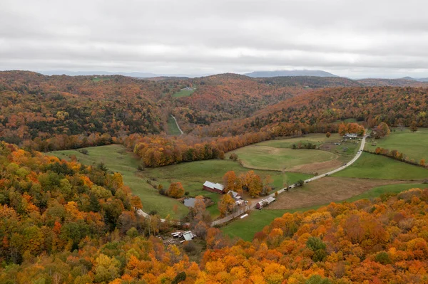 Vista Panorámica Una Granja Rural Otoño Vermont —  Fotos de Stock