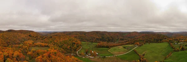 Panoramic View Rural Farm Autumn Vermont — Stockfoto