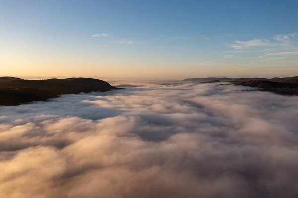 Panoramic View Bay Lake George New York Dawn — Stockfoto