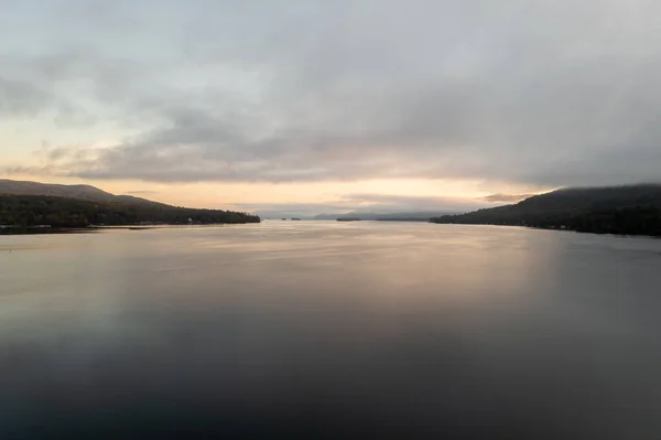 Panoramic View Bay Lake George New York Dawn — Stock Photo, Image