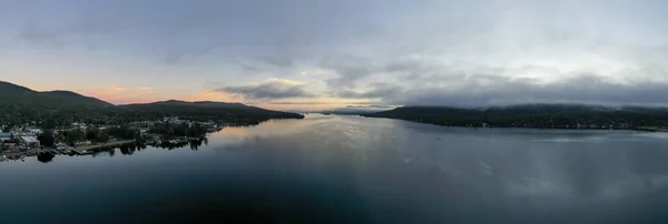 Vue Panoramique Baie Lac George New York Aube — Photo