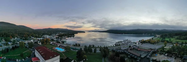 Vista Panorâmica Baía Lake George Nova Iorque Amanhecer — Fotografia de Stock