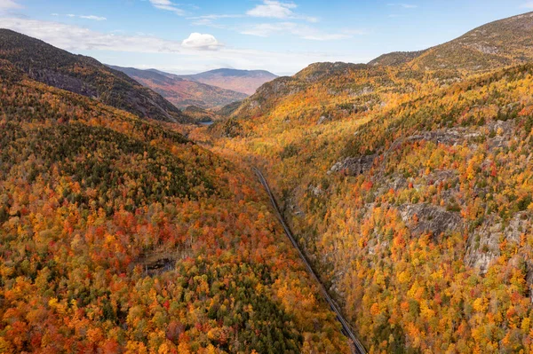 Вид Воздуха Пик Осенней Листвы Кине Штат Нью Йорк Севере — стоковое фото