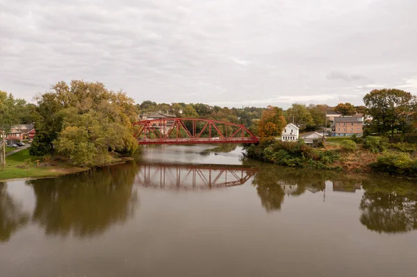 Most Esopus Creek Hrabstwie Ulster Nowym Jorku Most Kratownicowy Przez — Zdjęcie stockowe