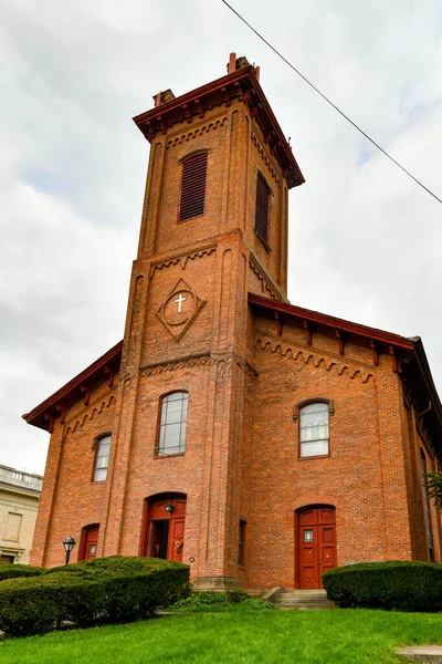 Catskill New York Taki Birinci Reform Kilisesi Nin Tarihi Tuğla — Stok fotoğraf