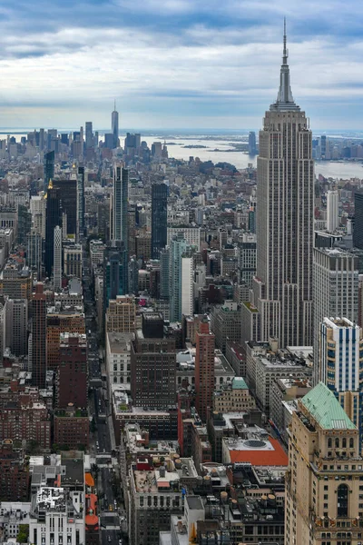 Luchtfoto Van Skyline Van New York City Vanuit Midtown Manhattan — Stockfoto