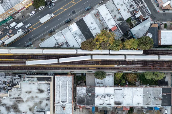 Luftaufnahme Entlang Der Bahngleise Von Coney Island Brooklyn New York — Stockfoto