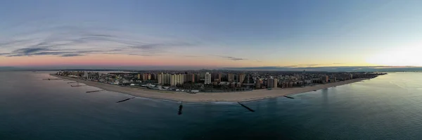 Vista Aérea Largo Coney Island Brooklyn Nueva York Amanecer —  Fotos de Stock