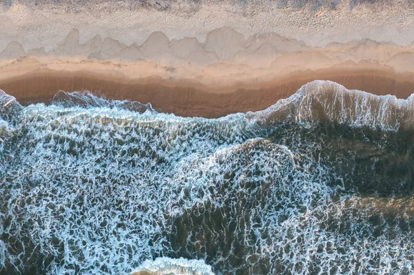 Ondas Que Fluem Sobre Areia Praia Long Island Nova York — Fotografia de Stock