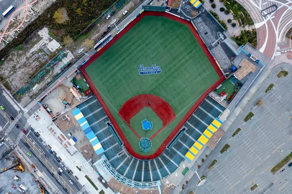 Brooklyn Nov 2021 Maimonides Park Minor League Baseball Stadium Boardwalk — Stock Photo, Image