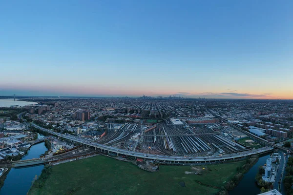 Coney Island Train Yard Belt Parkway Brooklyn New York — Stock Photo, Image