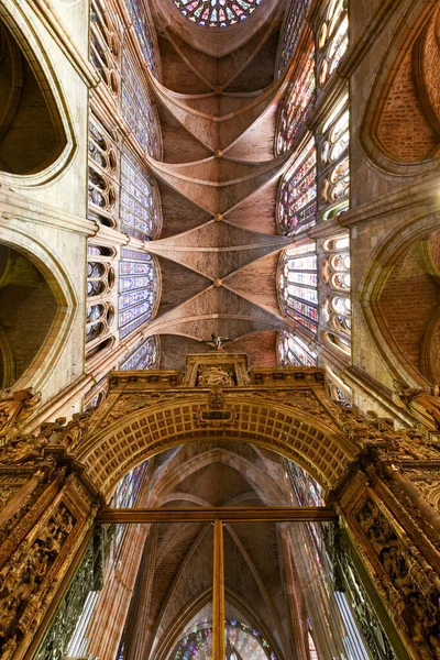 Leon Spain Nov 2021 Gothic Interior Leon Cathedral Leon Spain — Stock Photo, Image