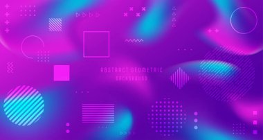 Geometrik biçim şablonlu soyut eğimli geleceksel şekil deseni. Yaratıcı tarz geçmişi için üst üste biniyor. Görüntü vektörü