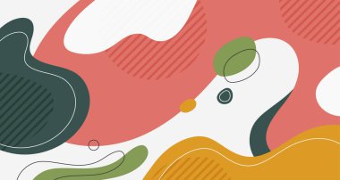 Organik tasarım şablonunun soyut, en az renkli sıvı şekli. Çizim şablonu geçmişi için üst üste biniyor. Görüntü vektörü