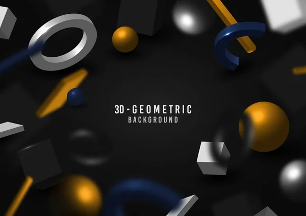 Абстрактный Трехмерный Геометрический Рисунок Формы Декоративный Искушение Будущий Технологический Дизайн — стоковый вектор