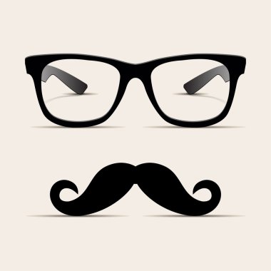 hipster gözlük, hipsta adam. vektör