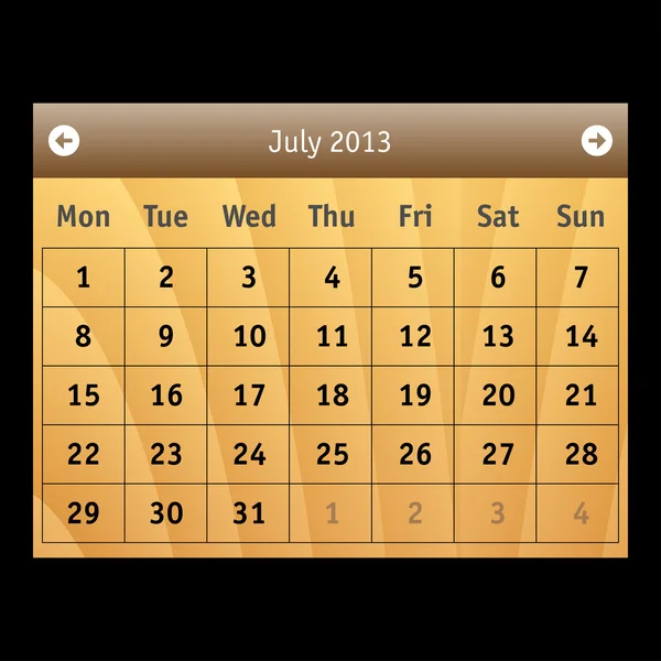 Calendario vectorial — Vector de stock