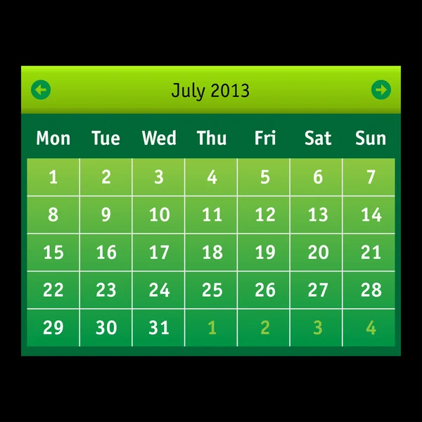 Calendario vectorial — Vector de stock