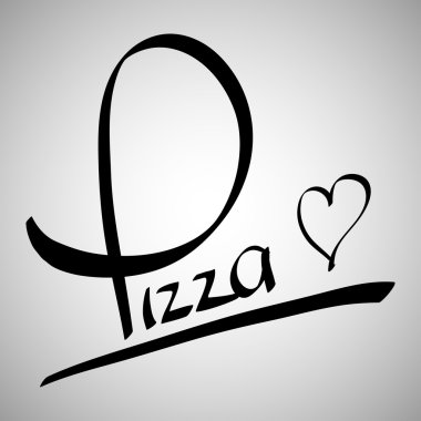 Pizza selamlar yazı (vektör el)