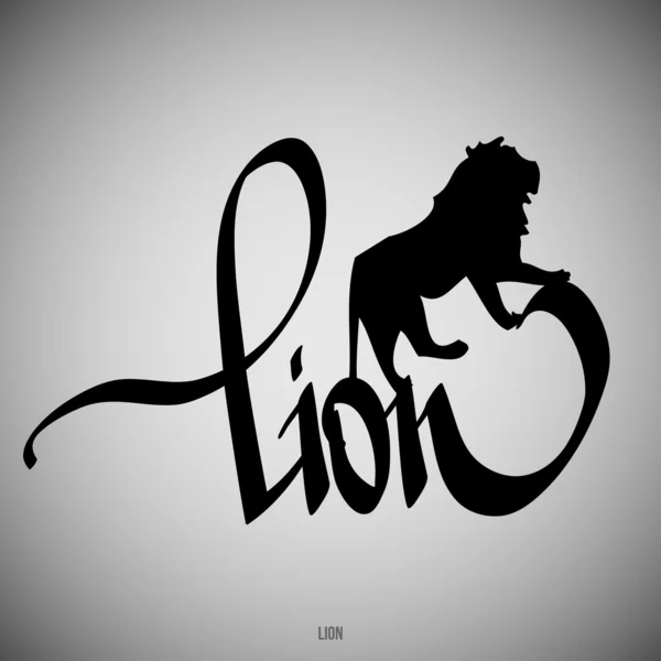 Lion Éléments calligraphiques — Image vectorielle