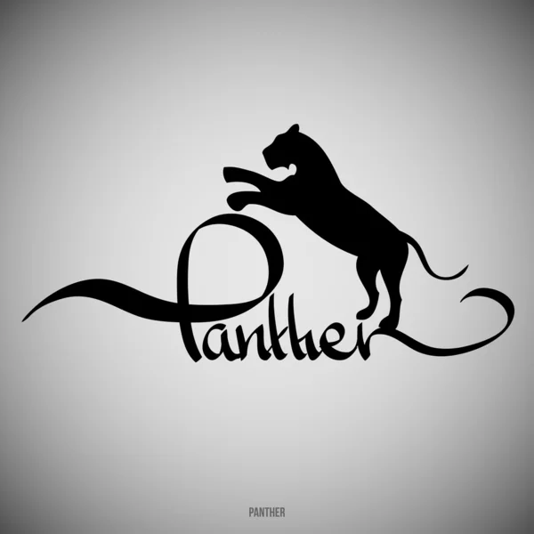 Panthère Éléments calligraphiques — Image vectorielle