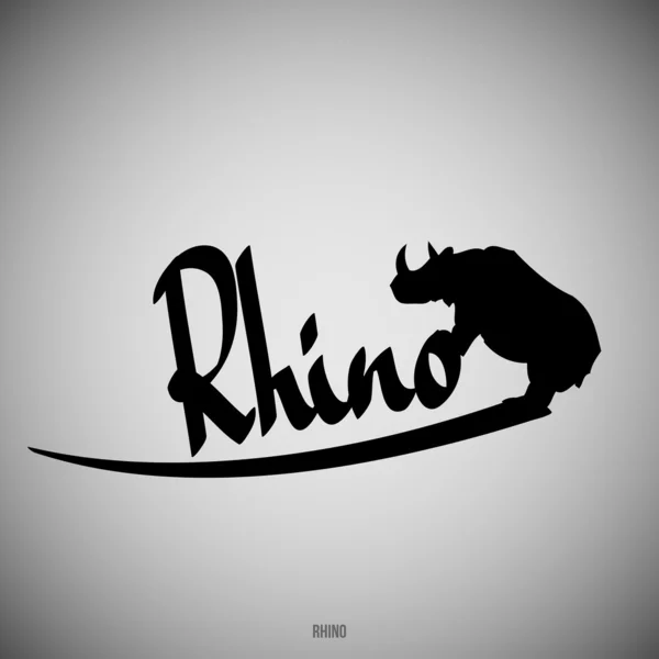 Rhino Calligraphic elements — Stock Vector