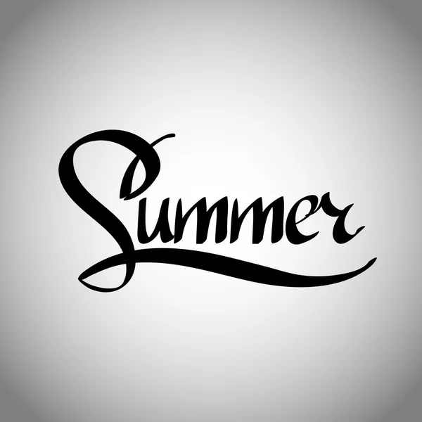 Summer hand lettering - handmade calligraphy — Stock Vector