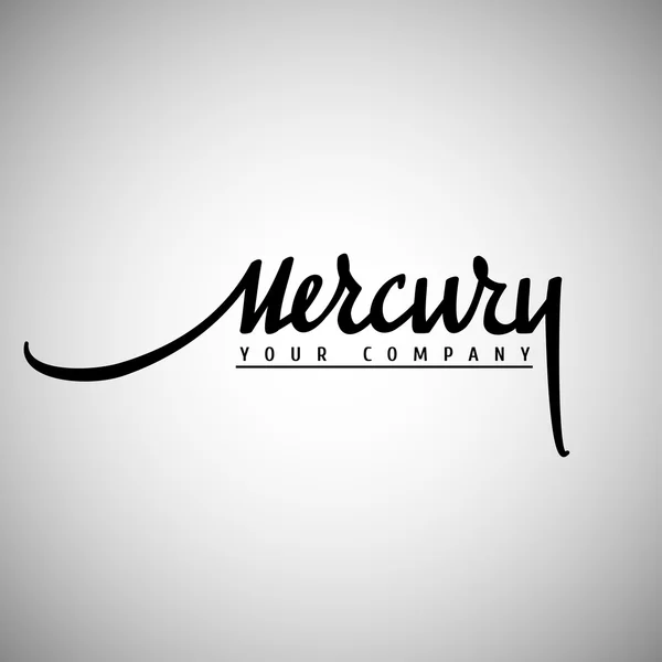 Mercury hand lettering - handmade calligraphy — Stock Vector