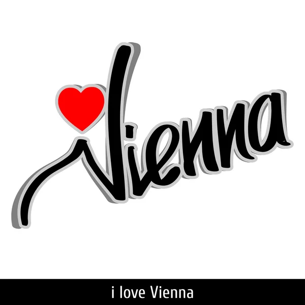 Vienna greetings hand lettering. Calligraphy — Stock Vector