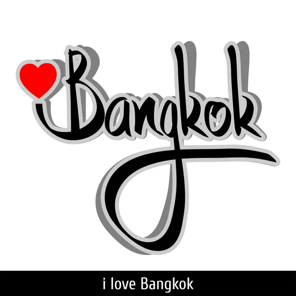 Bangkok saludos letras de mano. Caligrafía — Vector de stock