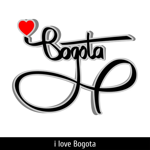 Bogotá saludos letras de la mano. Caligrafía — Vector de stock