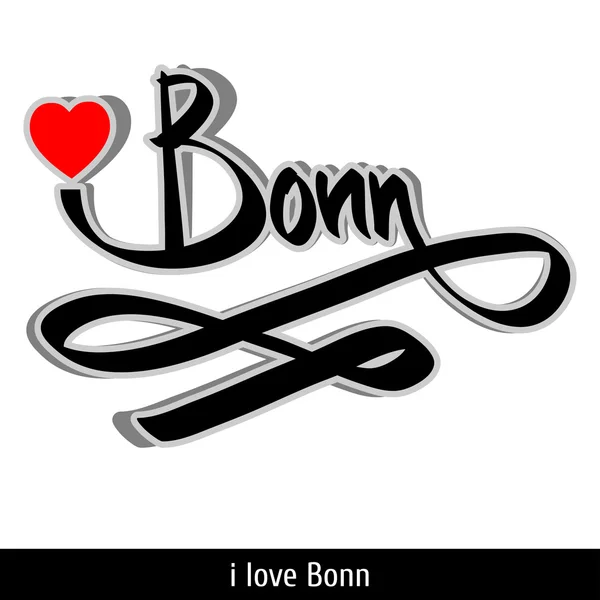 Bonn greetings hand lettering. Calligraphy — Stock Vector