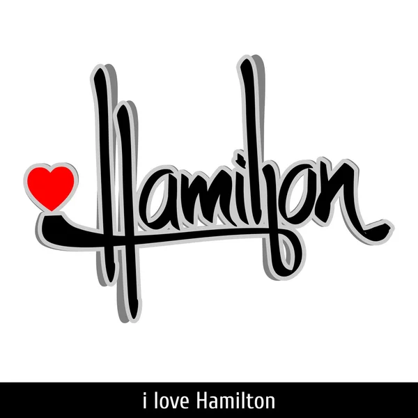 Hamilton cumprimentos letras mão. Caligrafia —  Vetores de Stock