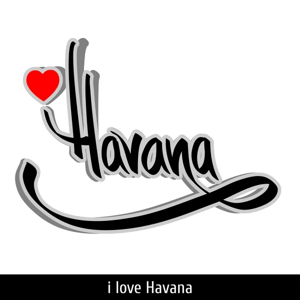 Havana greetings hand lettering. Calligraphy — Stock Vector