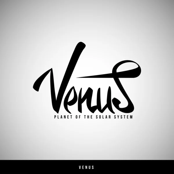 Venus hand lettering - handmade calligraphy — Stock Vector