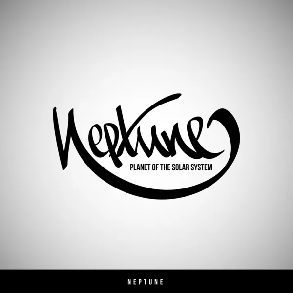 Neptune hand belettering - handgemaakte kalligrafie — Stockvector