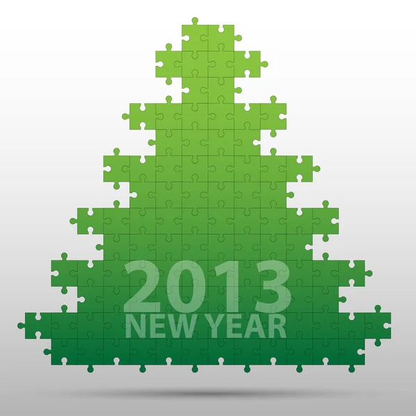 New year tree and decorations background. — Stock Vector