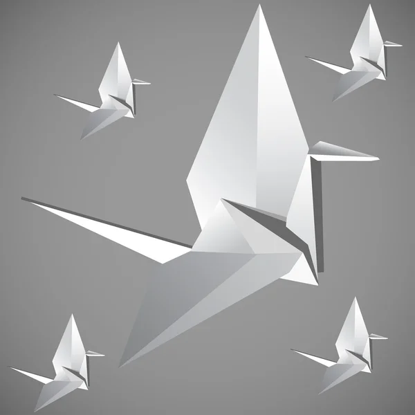 Origami pájaro — Vector de stock